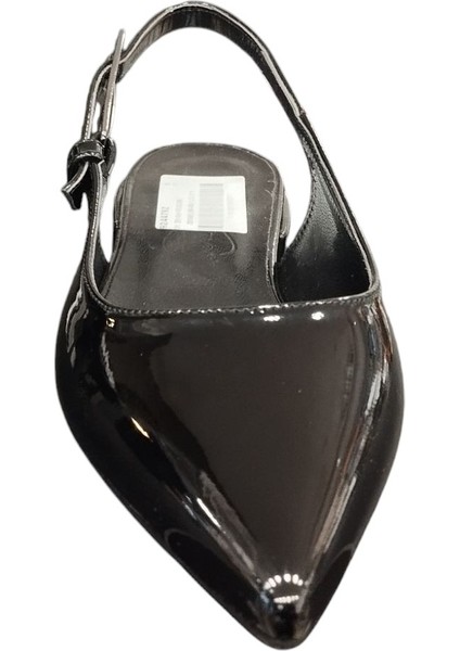 924479Z Dar Kalıp Sivri Burun 3 cm Kalın Taban Arkası Açık Tek Bant Kadın Şık Babet Ayakkabı modelleri