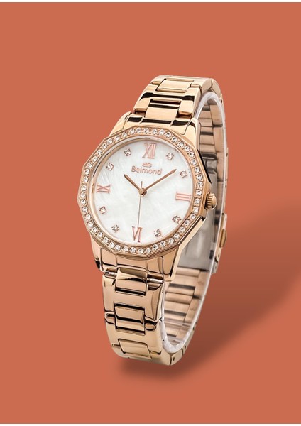 3 Atm Su Geçirmez Rose Gold Renk Çelik Kordon Kadın Kol Saati
