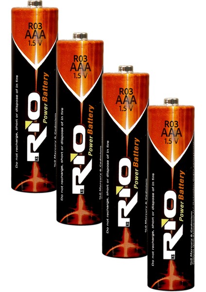 Rio 4lü Aaa R03 Ince Kalem Pil Kumanda Pili Çinko Karbon Pil Zn-C 1.5V fiyatları