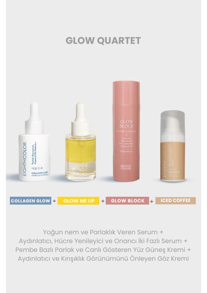 Glow Quartet:collagen Glow + Glow Me Up+Glow Block + Icedcoffee