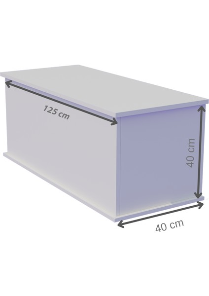 Çeyiz Sandığı Çok Amaçlı Saklama Kutusu Salon Antre Mobilyası Oyuncak Organizer Sandık 125x40 cm Beyaz fırsatları