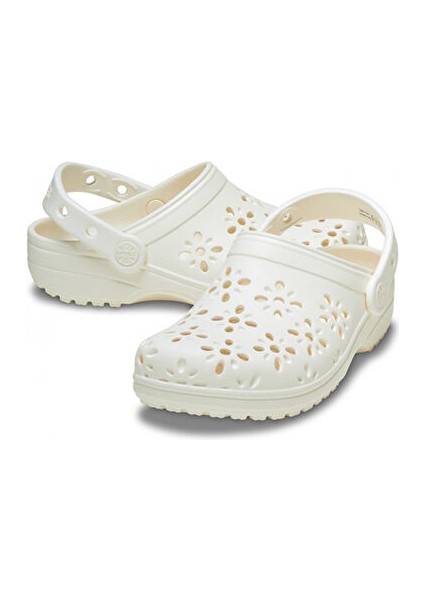 Classic Floral Cut Out Clog T Çocuk Terliği 210944-0WV Krem fırsatları