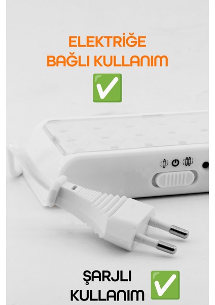 108 LED Şarjlı Işıldak Power Lambası Otomatik Yanan Fener 2 Kademeli Elektrikli El Feneri 47712