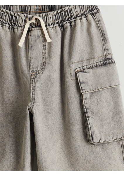 Beli Lastikli Erkek Çocuk Kargo Jean Şort