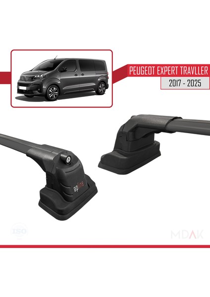 Peugeot Expert Traveller 2017-2025 Arası ile Uyumlu Ace-3 Ara Atkı Tavan Barı Siyah 2 Adet modelleri