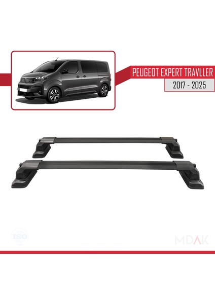 Peugeot Expert Traveller 2017-2025 Arası ile Uyumlu Ace-3 Ara Atkı Tavan Barı Siyah 2 Adet fırsatları