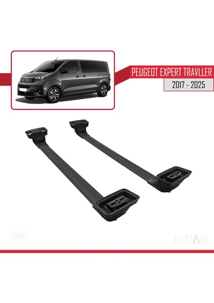 Peugeot Expert Traveller 2017-2025 Arası ile Uyumlu Ace-3 Ara Atkı Tavan Barı Siyah 2 Adet indirimleri