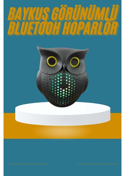 Baykuş Görünümlü Işıklı Bluetooth Speaker Bluetooth Hoparlör