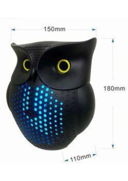 Baykuş Görünümlü Işıklı Bluetooth Speaker Bluetooth Hoparlör