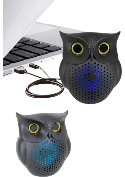 Baykuş Görünümlü Işıklı Bluetooth Speaker Bluetooth Hoparlör