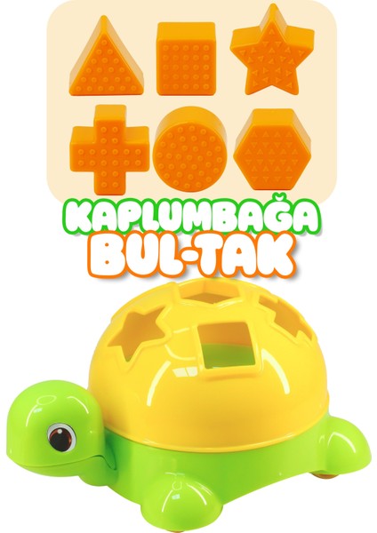 Bul-Tak Oyunu Duyusal Kaplumbağa Zeka Eğitici Geometrik Şekiller Bulmaca Bebek Oyuncak 4159