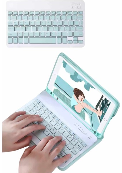 Uyumlu Kablosuz Bluetooth Şarj Edilebilir Mini Q Klavye