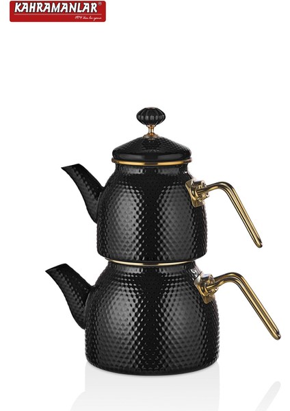 Prime Black Emaye Çaydanlık Takımı
