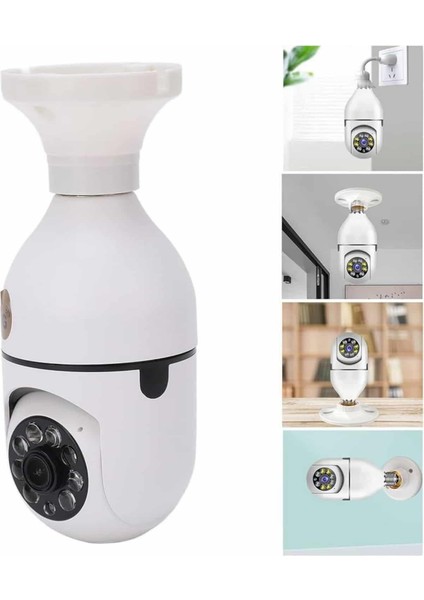 Wifi Güvenlik Kamerası Çift Kameralı Ampule Takılabilir Sensörlü