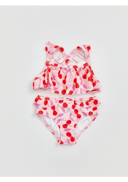 Kiraz Baskılı Kız Çocuk Bikini Takım