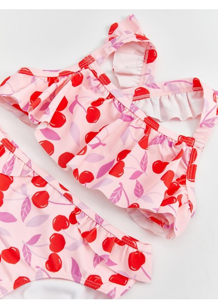 Kiraz Baskılı Kız Çocuk Bikini Takım modelleri