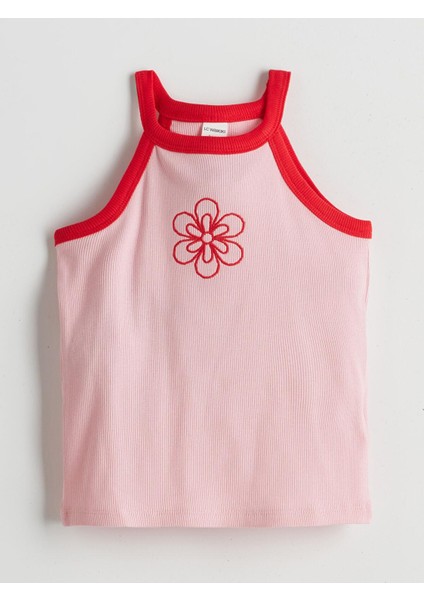 Halter Yaka Nakışlı Kız Çocuk Atlet