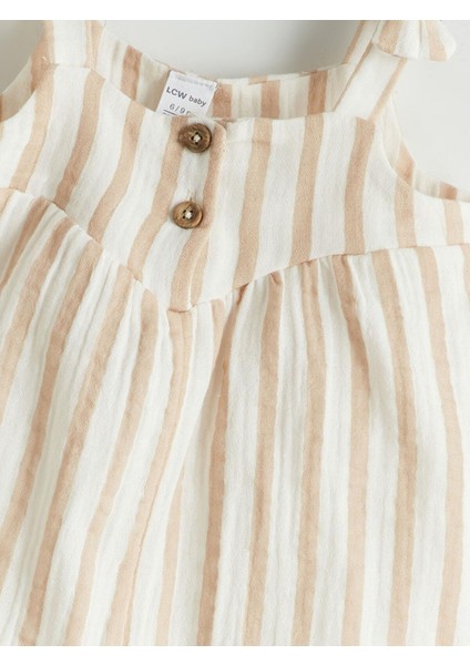 Çizgili Kız Bebek Müslin Tulum modelleri