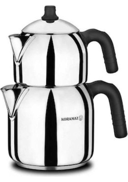 Paslanmaz Çelik Çaydanlık Takımı, şık ve dayanıklı mutfak gereci, 1,65 L, beyaz renk