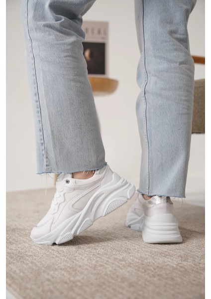 Günlük Ortopedik Kadın Beyaz Sneaker Spor Ayakkabı