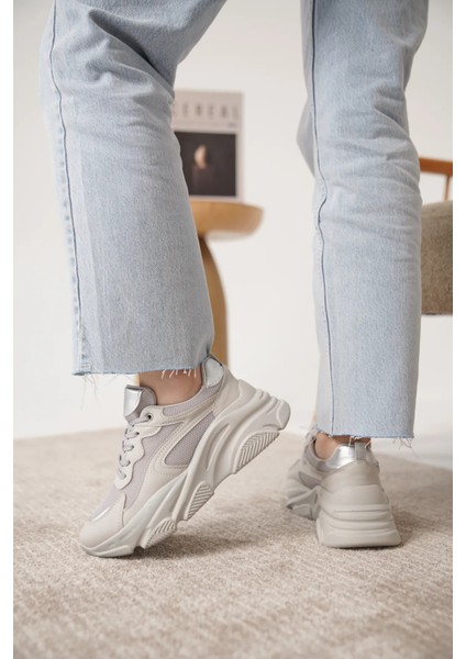 Günlük Ortopedik Kadın Gri Sneaker Spor Ayakkabı