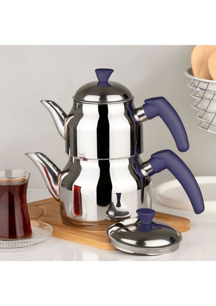 Mor mini çelik çaydanlık, şık ve kullanışlı ev gereçleri, 1,1 L