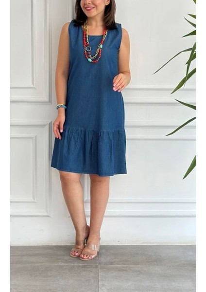Kadın Elbise Mavi Denim