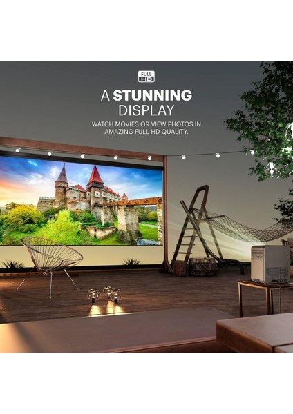 Flık HD10 Akıllı Projektör, Android Tv, 1080P Fhd, Google Asistan, Wi-Fi, Bluetooth, 2000:1 Kontrast