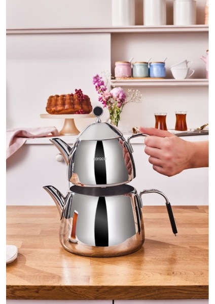 Şık Siyah Maxi Çaydanlık Takımı, modern ve kullanışlı tasarım ile mutfağınıza şıklık katın fiyatları