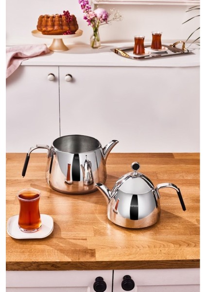 Şık Siyah Maxi Çaydanlık Takımı, modern ve kullanışlı tasarım ile mutfağınıza şıklık katın fırsatları