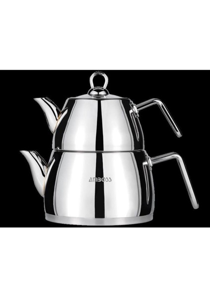 Paslanmaz Çelik Orta Boy Çaydanlık Seti, şık ve dayanıklı tasarım, 3,1 L hacim