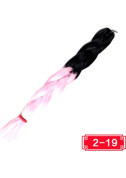 X-Pression Afrika Örgüsü ve Rasta Için Sentetik Saç 165 GR SİYAH - ŞEKER PEMBESİ