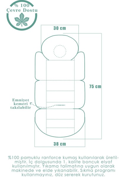 Bebek Arabası Minderi, Bel Destekli, Çift Taraflı, Big Stars Serisi, Gri indirimleri