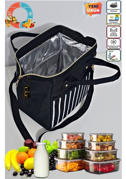 Anne Bebek Askılı Taşıma Çantası Isı Yalıtımlı Termal Termoslu Yemek, Mama, Beslenme, Gıda Çantası