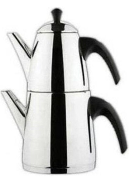 Mini siyah çaydanlık takımı, şık ve kullanışlı ev aksesuarı, çelik materyal