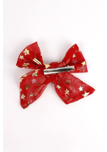 Kırmızı Yıldız Baskılı Tül Kız Çocuk Klips Toka fiyatları