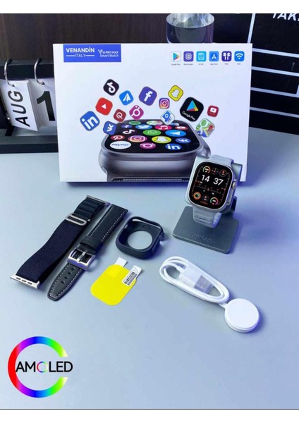 Mısawa V16 Pro Max Wifi Özelliği Ile Tüm Uygulamalar Bir Arada Kırılmaz Cam Kılıf ve Kordon Hediyeli