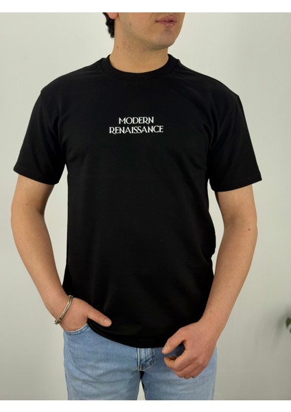 Mordern Dijital Sırt Baskılı Slim Fit T-Shirt