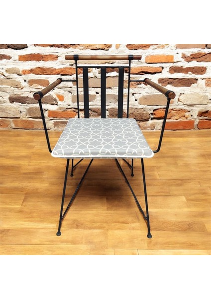 40*40 Gri Desenli Sandalye Minderi