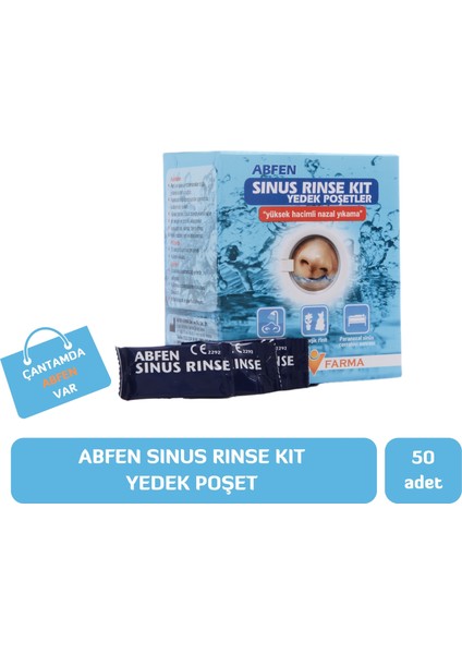 Abfen Sinus Rinse Burun Yıkama Kiti ve Yedek Poşetleri 25 + 50 Adet