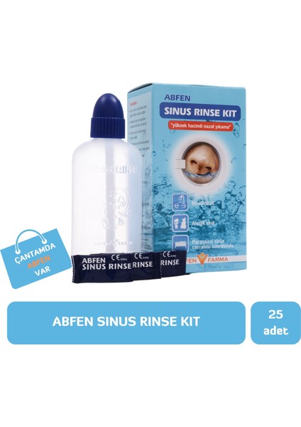 Abfen Sinus Rinse Burun Yıkama Kiti ve Yedek Poşetleri 25 + 50 Adet