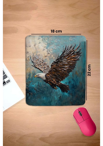 Bilek Destekli Göklerin Kralı Kartal Mavi Dikdörtgen Pürüzsüz Yüzey Dikişsiz Mouse Pad 18X22CM fiyatları