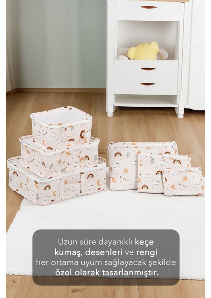 6'lı Bavul Valiz Organizer - Yeni Doğan Hastane Seti - Desenli Anne Bebek Valiz Içi Düzenleyici Hur indirimleri