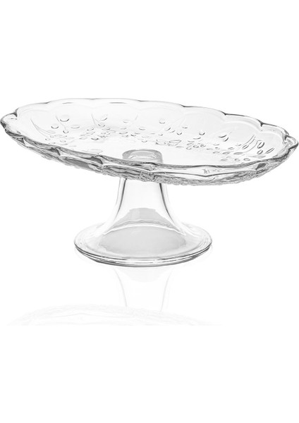 Ayaklı Cam Sunum Tabağı Oval 31X20X12 cm CAM0498