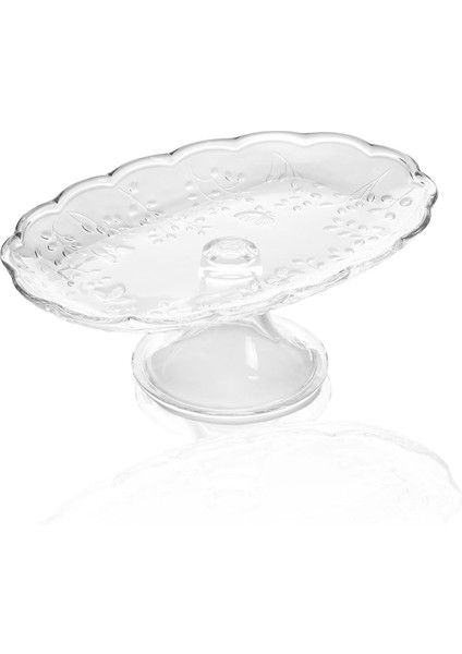 Ayaklı Cam Sunum Tabağı Oval 31X20X12 cm CAM0498