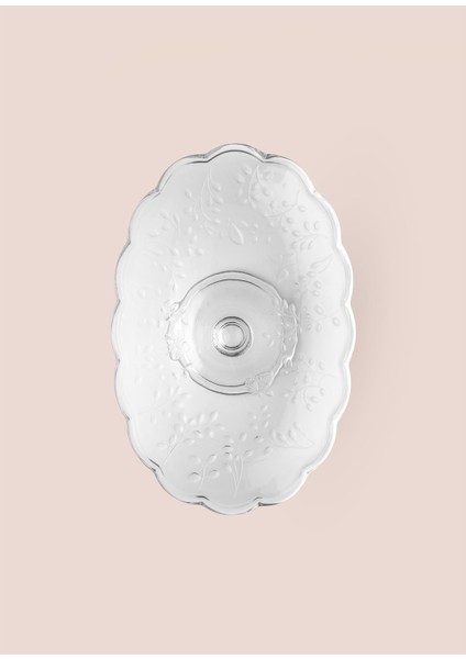 Ayaklı Cam Sunum Tabağı Oval 31X20X12 cm CAM0498