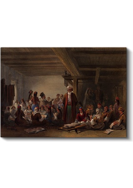 Osman Hamdi Bey - Medrese Dersi Kanvas Tablo fiyatları