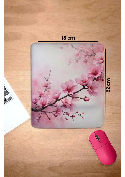 Bilek Destekli Japon Kiraz Çiçeği Dikdörtgen Pürüzsüz Yüzey Dikişsiz Mouse Pad 18X22CM fiyatları
