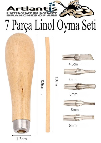 Linol Baskı Seti 1 Paket 35X50 cm Linolyum Tabaka Gri Linol Oyma Seti 5 Bıçaklı Rulo Fırça Mürekkep Linol Baskı Seti