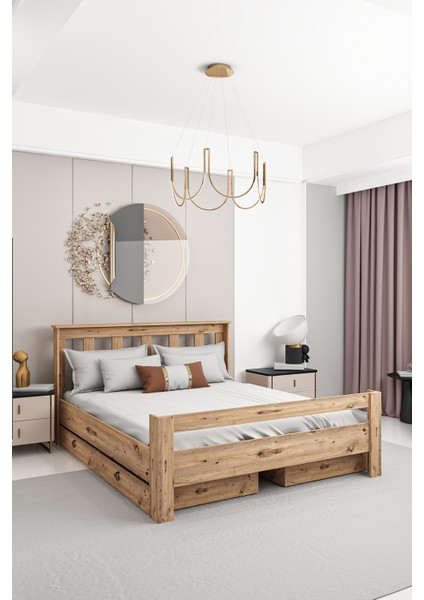Ni̇nni̇mo Arya Çi̇ft Ki̇şi̇li̇k 160X200 Yatak Uyumlu Ceviz Çekmeceli̇ Karyola - Açy-2 modelleri
